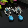 Firozi Color Premium Oxidised Earrings (PGSE2609FRZ)
