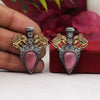 Pink Color Premium Oxidised Earrings (PGSE2610PNK)