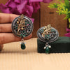 Green Color Premium Oxidised Earrings (PGSE2716GRN)
