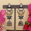 Blue & White Color Premium Oxidised Two Tone Earrings (PGSE2734BLUWHT)