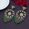 Green Color Premium Kundan Earrings (PKDE566GRN)