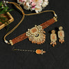 Peach Color Choker Premium Kundan Necklace Set (PKN1196PCH)