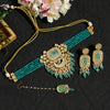 Rama Green Color Choker Premium Kundan Necklace Set (PKN1196RGRN)