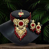 Maroon Color Choker Premium Kundan Necklace Set (PKN1197MRN)