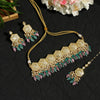 Pink & Rama Green Color Choker Premium Kundan Necklace Set (PKN1198PNKRGRN)