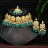 Rama Green Color Choker Premium Kundan Necklace Set (PKN1198RGRN)