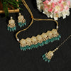Rama Green Color Choker Premium Kundan Necklace Set (PKN1198RGRN)