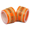Orange Color Rhinestone 1 Set Of Acrylic Bangles Size: 2.4 (PLKB626ORG-2.4)
