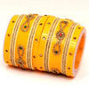 Yellow Color Rhinestone 1 Set Of Acrylic Bangles Size: 2.4 (PLKB626YLW-2.4)