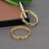 Gold Color 1 Pair Of Bangle Size: 2.4 (PLKB663GLD-2.4)