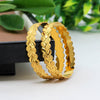 Gold Color 1 Pair Of Bangle Size: 2.6 (PLKB676GLD-2.6)