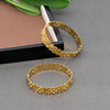 Gold Color 1 Pair Of Bangle Size: 2.4 (PLKB677GLD-2.4)