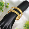 Gold Color 1 Pair Of Bangle Size: 2.4 (PLKB677GLD-2.4)