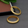 Gold Color 1 Pair Of Bangle Size: 2.4 (PLKB679GLD-2.4)