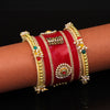 Red Color 1 Pair Of Bangle Size: 2.8 (PLKB680RED-2.8)