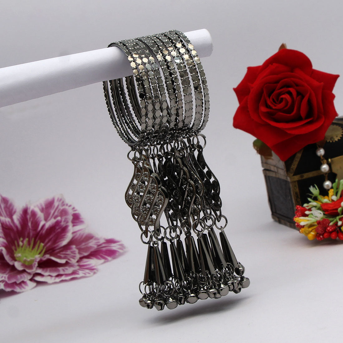 Black Color 1 Set Of Kids Bangle Size: 1.12 (PLKB786BLK-1.12)