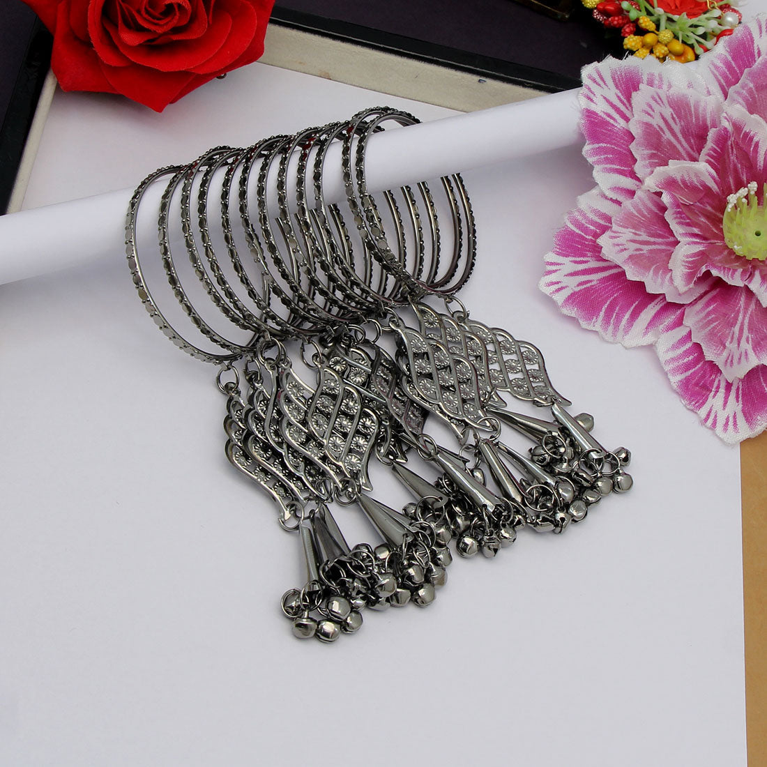 Black Color 1 Set Of Kids Bangle Size: 1.12 (PLKB786BLK-1.12)