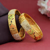 Gold Color 6 Pair Of Bangles Combo Size(1 Pair Of 2.4, 2 Pair Of 2.6, 2 Pair Of 2.8, 1 Pair Of 2.10) (PLKBCMB441)