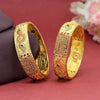 Gold Color 6 Pair Of Bangles Combo Size(3 Pair Of 2.6, 2 Pair Of 2.8, 1 Pair Of 2.10) (PLKBCMB442)