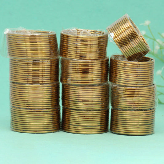 Gold Color 12 Set Of Kids Bangles Combo Size(4 Set Of 1.12, 4 Set Of 1.14, 4 Set Of 2.0) (PLKBCMB499)