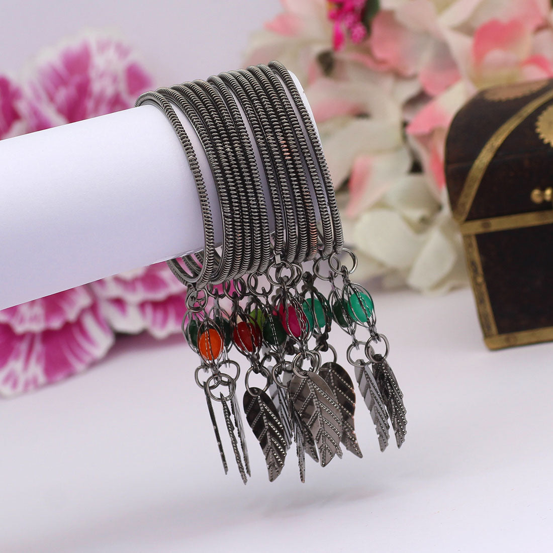 Black Color 10 Set Of Kids Bangles Combo Size(3 Set Of 1.12, 4 Set Of 1.14, 3 Set Of 2.0) (PLKBCMB514)