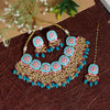 Firozi Color Premium Meenakari Necklace Set (PMKN509FRZ)