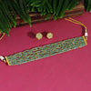 Pista Green Color Beads Choker Necklace Set (PN734PGRN)