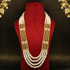 Gold & White Color Beads Long Necklace (PN737GLDWHT)
