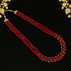 Red Color Beads Long Necklace (PN738RED)