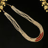 Red & Gold Color Beads Long Necklace (PN740REDGLD)