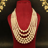 Gold Color Beads Long Necklace (PN744GLD)