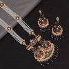 Maroon & Green Color Meena Work Rajputi Jewellery Rani Haar (PN764MG)