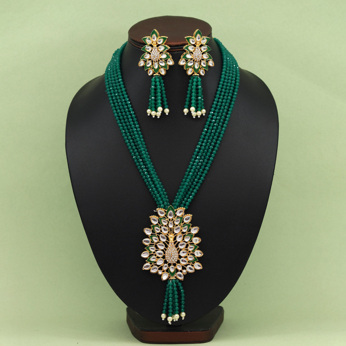 Green Color Jewellery Rani Haar (PN768GRN)