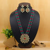 Maroon & Green Color Meena Work Rajputi Jewellery Rani Haar (PN782MG)