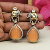 Light Brown Color American Diamond Premium Polki Earrings (PPLE105LBRW)