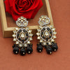 Black Color American Diamond Premium Polki Earrings (PPLE106BLK)