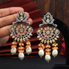 Peach Color American Diamond Premium Polki Earrings (PPLE107PCH)