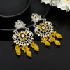 Yellow Color American Diamond Premium Polki Earrings (PPLE107YLW)
