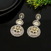 Gold & Silver Color American Diamond Premium Polki Earrings (PPLE111GS)