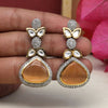 Light Brown Color American Diamond Premium Polki Earrings (PPLE115LBRW)
