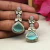 Pista Green Color American Diamond Premium Polki Earrings (PPLE115PGRN)