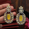 Yellow Color American Diamond Premium Polki Earrings (PPLE118YLW)