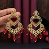 Maroon Color American Diamond Premium Polki Earrings (PPLE119MRN)