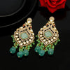 Rama Green Color American Diamond Premium Polki Earrings (PPLE120RGRN)