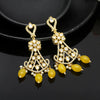 Yellow Color American Diamond Premium Polki Earrings (PPLE122YLW)