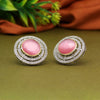 Pink Color American Diamond Premium Polki Earrings (PPLE126PNK)