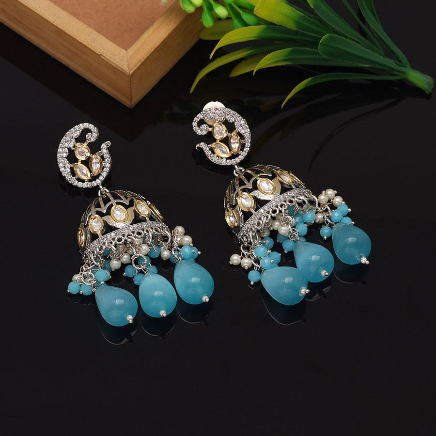 Buy Silk Thread Jhumka Earrings hangings Sky Blue Color Online at Lowest  Price Ever in India | Check Reviews & Ratings - Shop The World