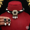 Black Color Choker American Diamond Premium Polki Necklace Set (PPN102BLK)