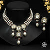 Maroon Color American Diamond Premium Daak Polki Necklace Set (PPN114MRN)
