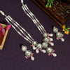 Pink Color American Diamond Premium Daak Polki Long Necklace Set (PPN123PNK)